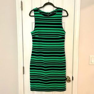 VALERIE BERTINELLI Kelly green and navy midi dress
